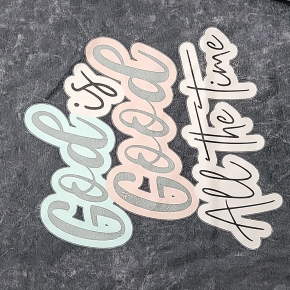 Bleach Washed Gray Graphic Tee sz Large - Picture 4 of 4